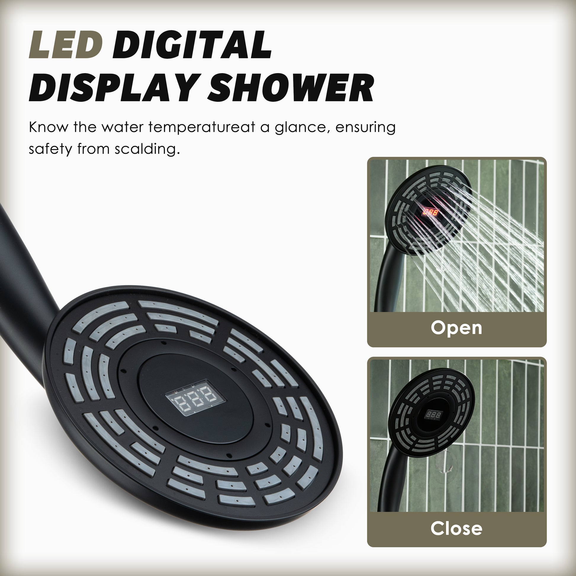 Digital Display Handheld Shower Head with Real-Time Temperature