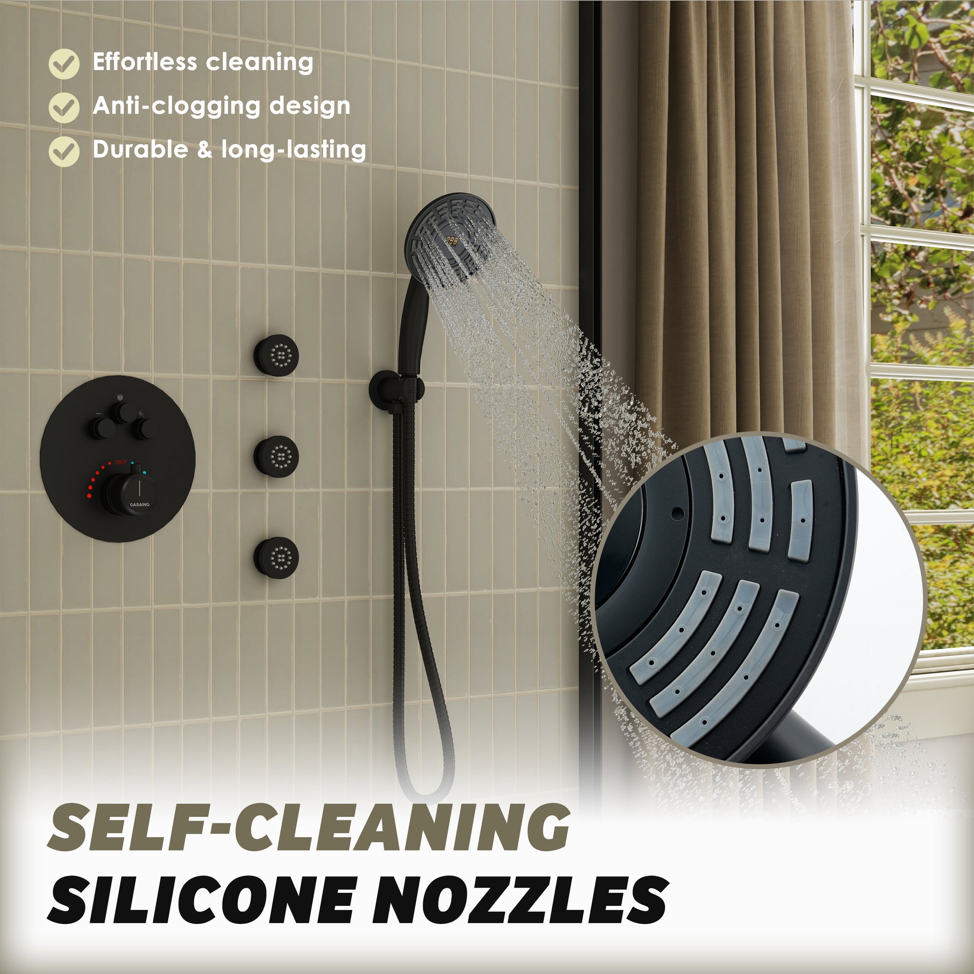 Digital Display Handheld Shower Head with Real-Time Temperature