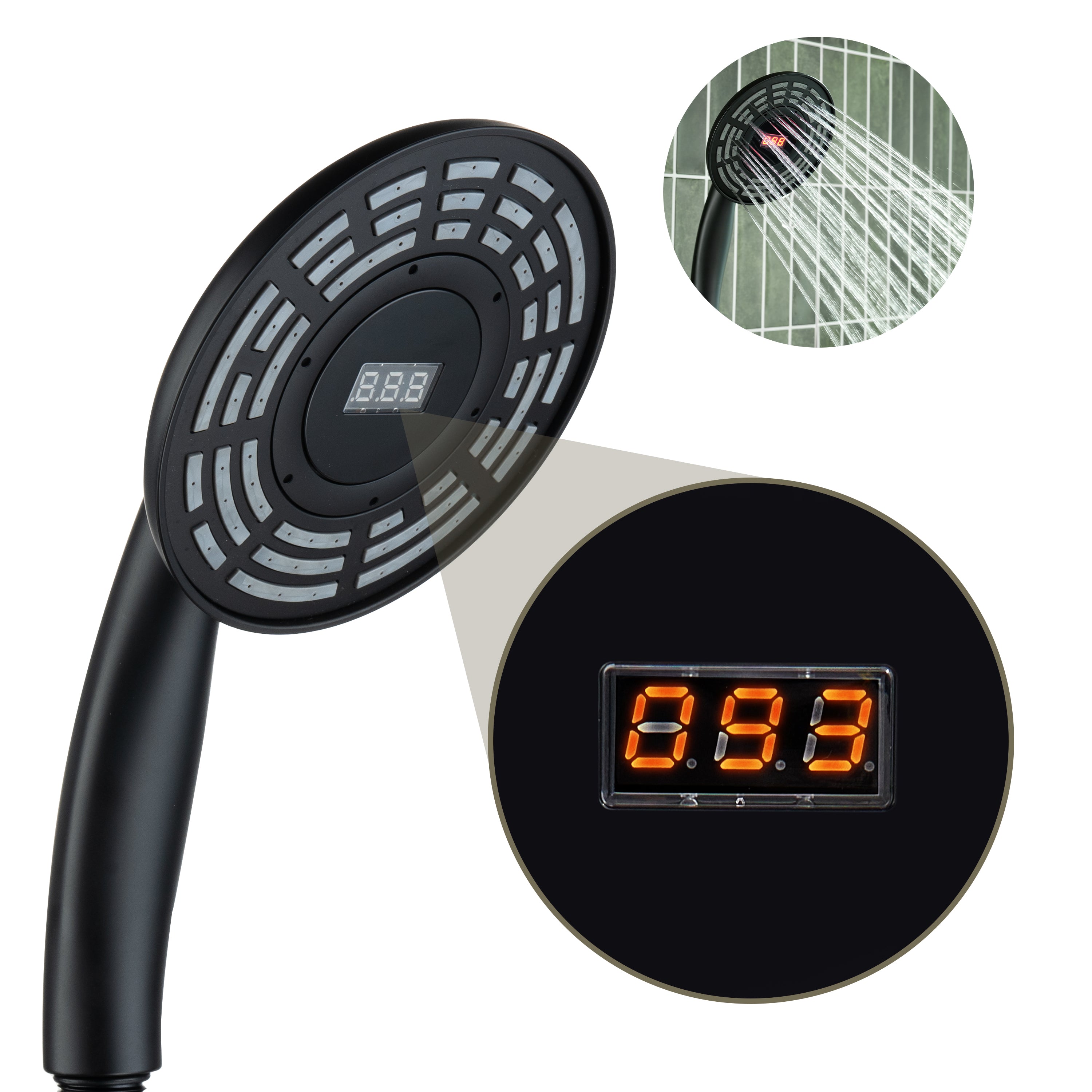 Digital Display Handheld Shower Head with Real-Time Temperature