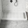 60"x36" White SMC Rectangle Single Threshold Shower Pan Base