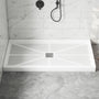 Rectangle SMC White Shower Pan Base with Center Drain