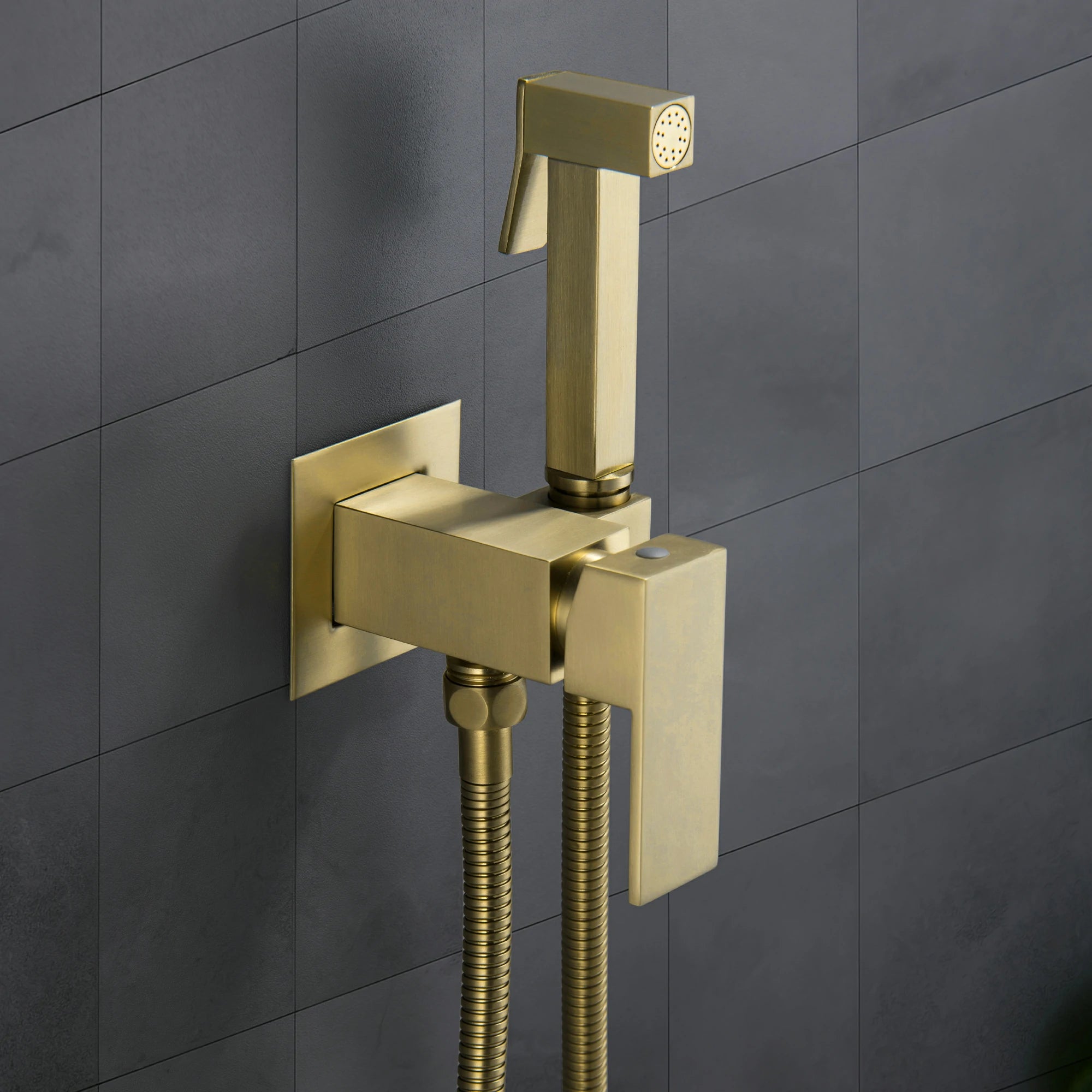 Brushed Gold Handheld Bidet Sprayer with Solid Brass Rough-In Valve and Adjustable Water Pressure