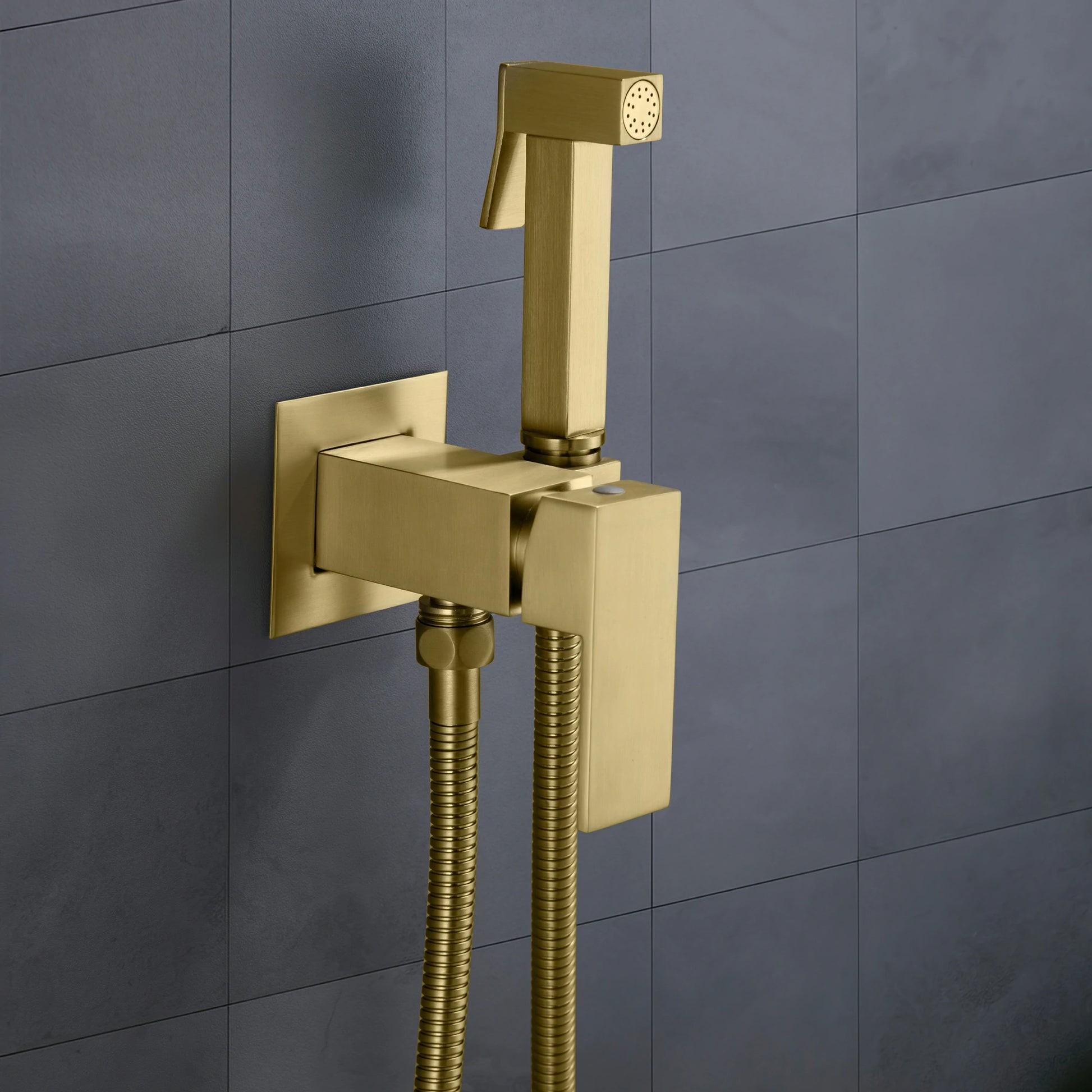 Brushed Gold Handheld Bidet Sprayer with Solid Brass Rough-In Valve and Adjustable Water Pressure