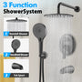 10" Wall-Mounted Rainfall Shower System with Handheld & Tub Spout
