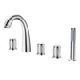 3-Handle Deck-Mounted Waterfall Roman Tub Faucet with Hand Shower