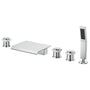 3-Handle 5 Holes Deck-Mounted Bathtub Faucet with Handheld Shower