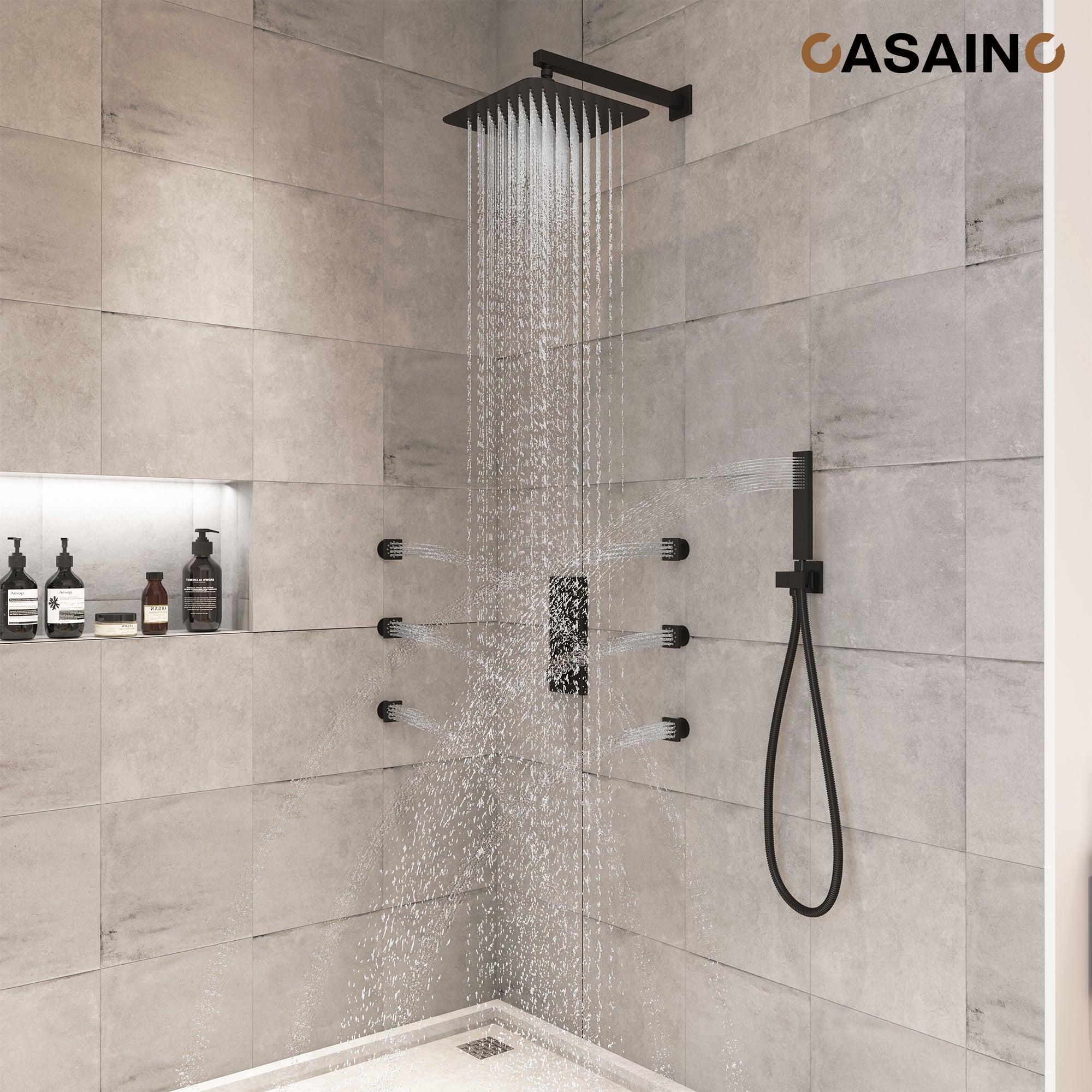 【SISANDI】 MIES BRAZILIAN rain shower RNDIOZD Rain Shower Head with Handheld, 11.8 Inch High Pressure