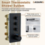 12'' Thermostatic Luxury Rainfall Shower System With 6 Body Jets