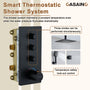 12'' Shower System With 3-Function Shower Head & 6 Body Jets