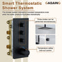 12'' Thermostatic Luxury Rainfall Shower System With 6 Body Jets