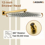 12'' Thermostatic Luxury Rainfall Shower System With 6 Body Jets