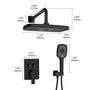 12" x 8" Wall-Mounted Dual-Function Shower System with Hand Shower