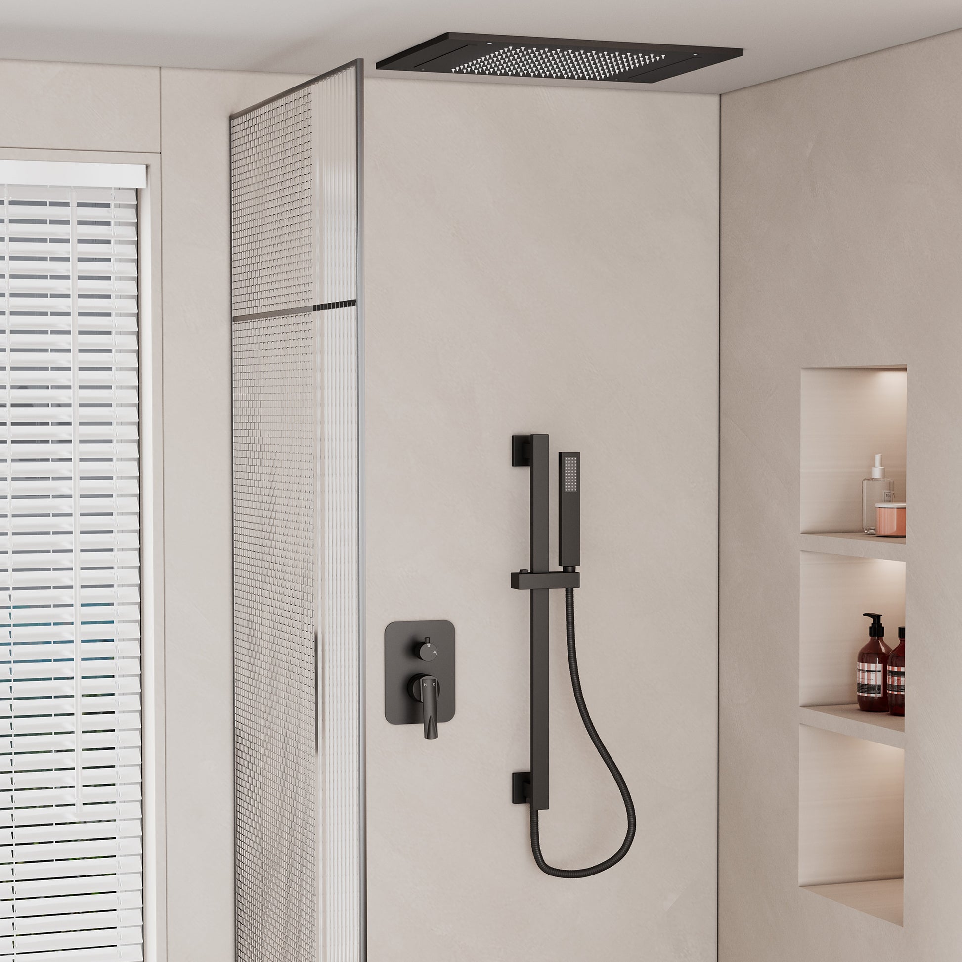 20*14 inch Ceiling-Mounted Luxury Shower System with LED Lights