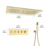 28" x 15" 4-Function Thermostatic Shower System with LED Lights & Bluetooth