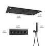 28" x 15" 4-Function Thermostatic Shower System with LED Lights & Bluetooth