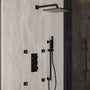 12-inch 3-Function Thermostatic Rain Shower System with Body Jets & Slide Bar