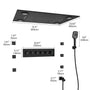 32" x 24" Luxury Shower System with Body Jets & LED Lights