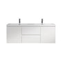 60-inch Wall-Mounted Bathroom Vanity with Resin Sink and Soft-Close Drawers