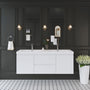 60-inch Wall-Mounted Bathroom Vanity with Resin Sink and Soft-Close Drawers
