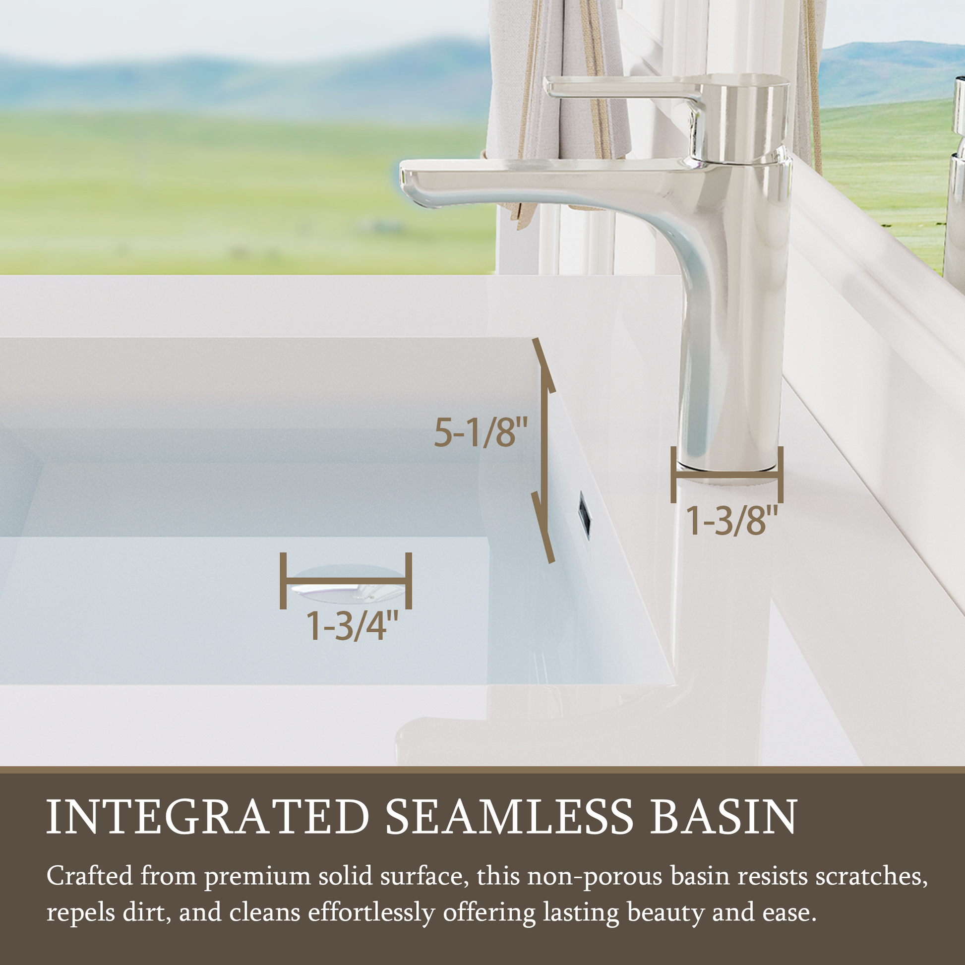 60-inch Wall-Mounted Bathroom Vanity with Resin Sink and Soft-Close Drawers