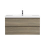 42-inch Wall-Mounted Bathroom Vanity with Sink and Storage Cabinet