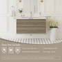 42-inch Wall-Mounted Bathroom Vanity with Sink and Storage Cabinet