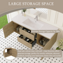 60-inch Wall-Mounted Bathroom Vanity with Resin Sink and Soft-Close Drawers