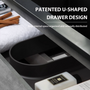 72-inch Wall-Mounted Bathroom Vanity with Double Black Quartz Basins