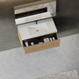 42-inch Wall-Mounted Bathroom Vanity with Wave Texture and Single Sink