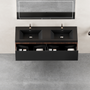 60-inch Wall-Mounted Bathroom Vanity with Dual Quartz Basins