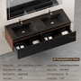 60-inch Wall-Mounted Bathroom Vanity with Dual Quartz Basins