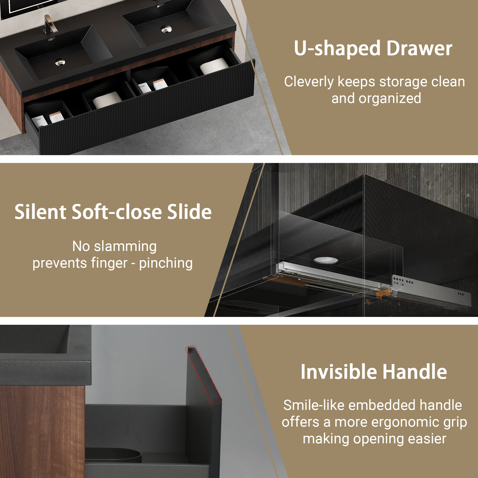 60-inch Wall-Mounted Bathroom Vanity with Dual Quartz Basins