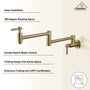Stainless Steel Folding 2-Handle Switch Head Wall Mounted Pot Filler Kitchen Faucet