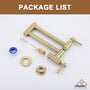 Stainless Steel Folding 2-Handle Switch Head Wall Mounted Pot Filler Kitchen Faucet