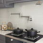 Stainless Steel Folding 2-Handle Switch Head Wall Mounted Pot Filler Kitchen Faucet