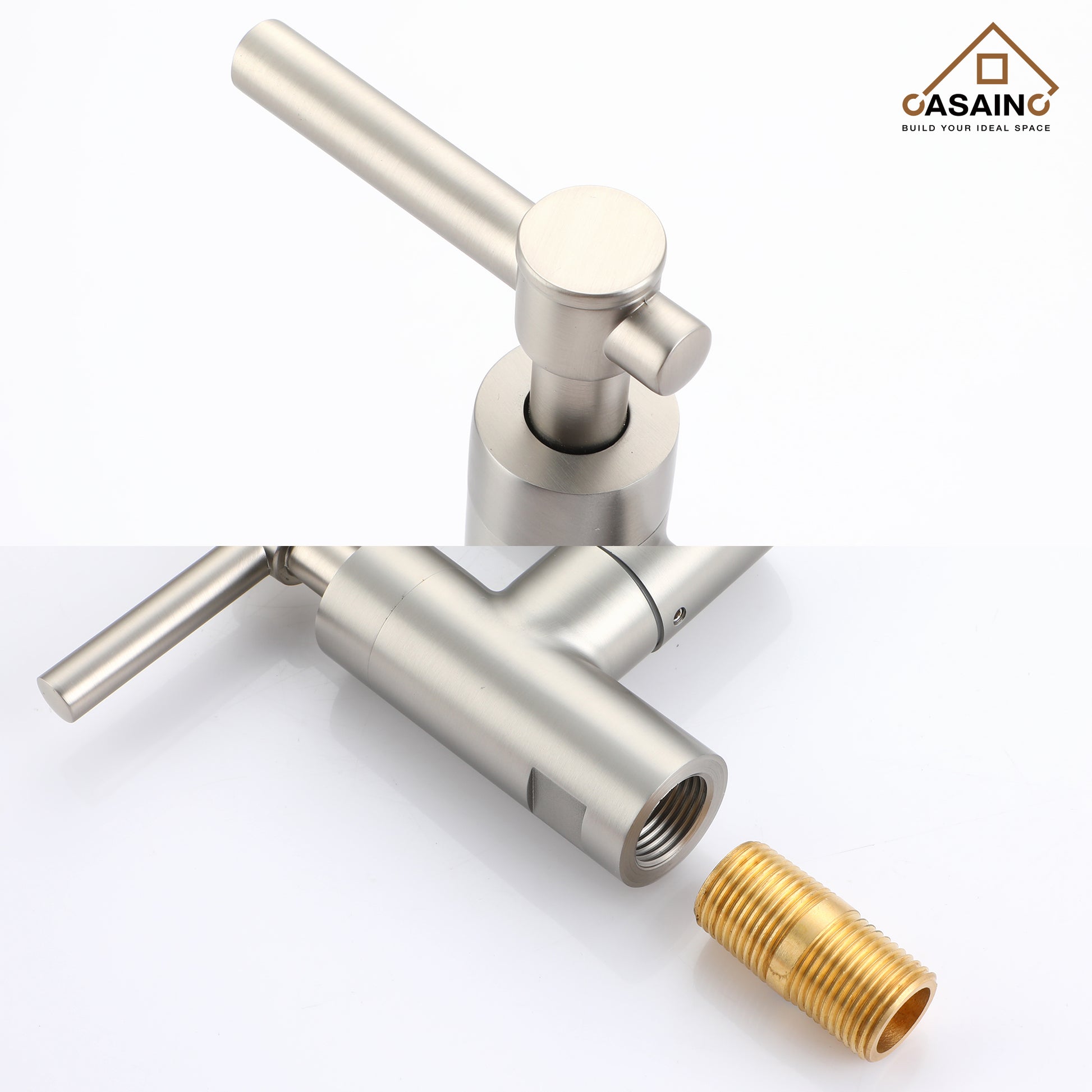 Stainless Steel Folding 2-Handle Switch Head Wall Mounted Pot Filler Kitchen Faucet