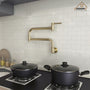 Wall-Mount Pot Filler Kitchen Faucet with Adjustable Folding Arm
