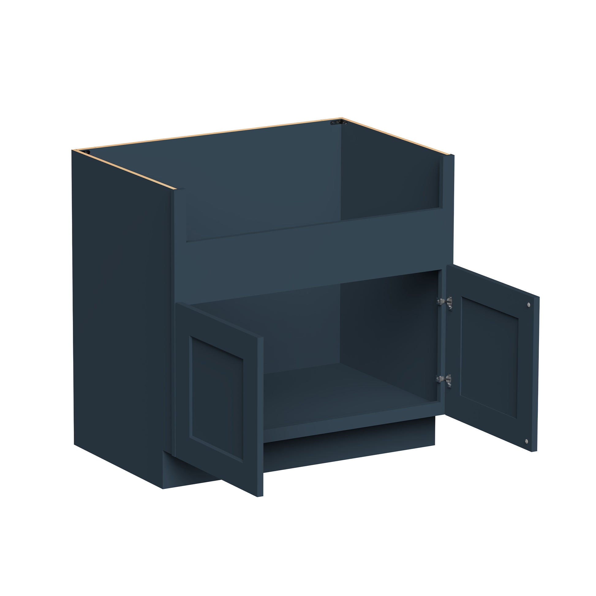 Cyber Grey RTA Kitchen Cabinets - L-Shaped Cabinet Set (13' × 7' Layout)