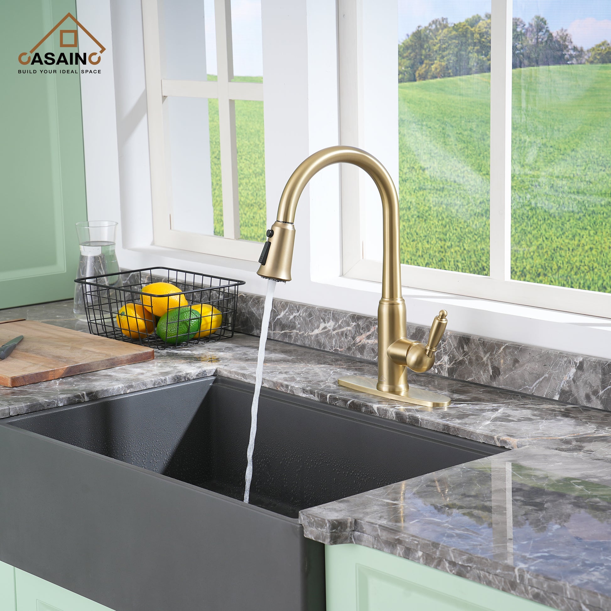 Casainc Single-Handle Kitchen Faucet with  Pull-Out Sprayer
