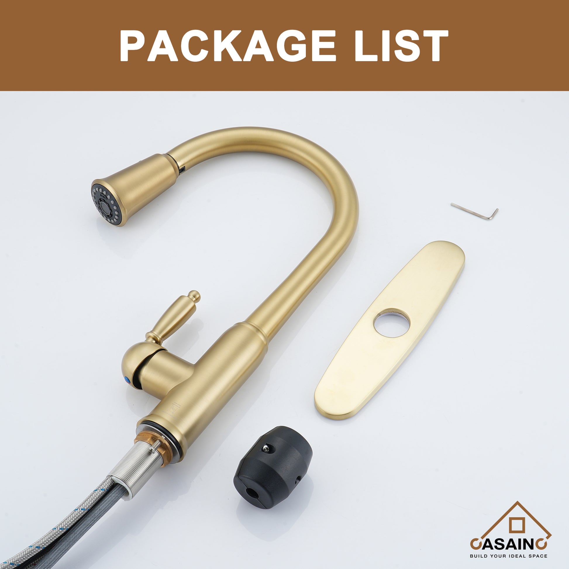 Casainc Single-Handle Kitchen Faucet with  Pull-Out Sprayer