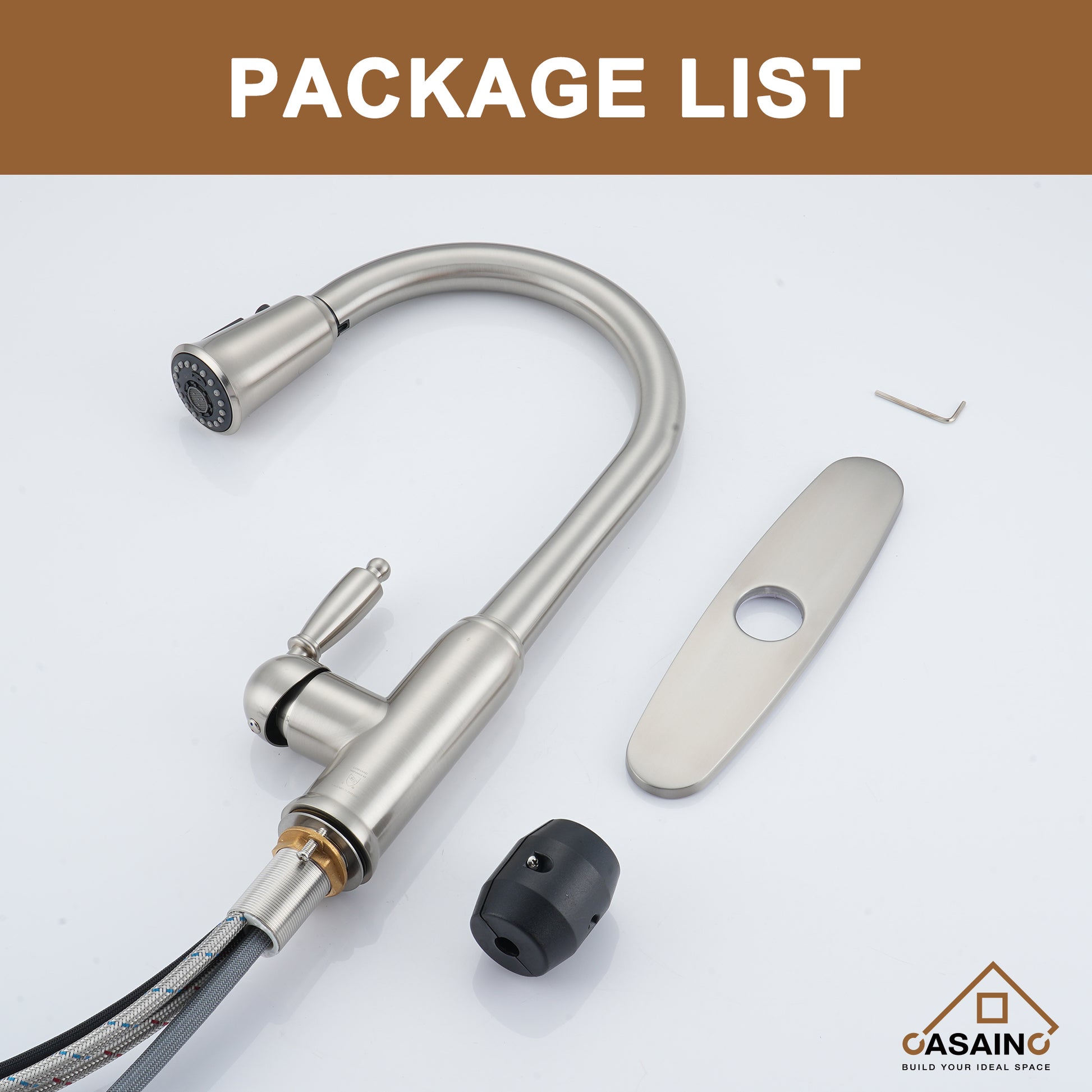 Casainc Single-Handle Kitchen Faucet with  Pull-Out Sprayer