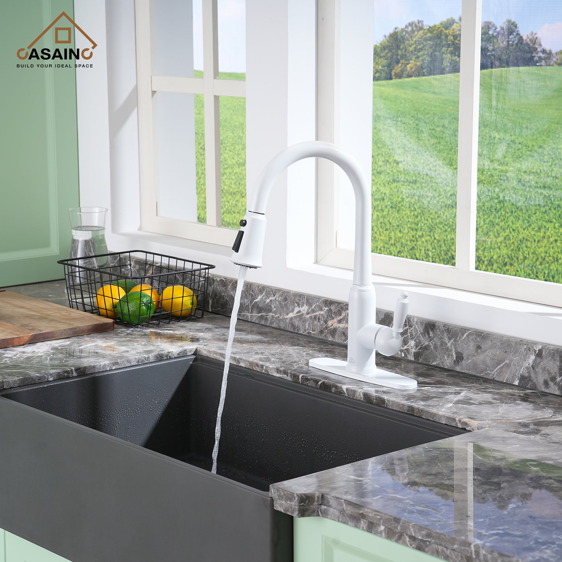 Casainc Single-Handle Kitchen Faucet with  Pull-Out Sprayer