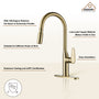 Single-Handle Pull-Out Sprayer Kitchen Faucet Deckplate Included in Brushed Nickel/Matte Black/Matte White/Brushed Gold