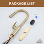 Single-Handle Pull-Out Sprayer Kitchen Faucet Deckplate Included in Brushed Nickel/Matte Black/Matte White/Brushed Gold