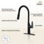 Single-Handle Pull-Out Sprayer Kitchen Faucet Deckplate Included in Brushed Nickel/Matte Black/Matte White/Brushed Gold