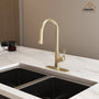 Single-Handle Pull-Out Sprayer Kitchen Faucet Deckplate Included in Brushed Nickel/Matte Black/Matte White/Brushed Gold