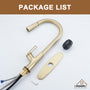Single-Handle Pull-Out Sprayer Kitchen Faucet Deckplate Included in Brushed Nickel/Matte Black/Matte White/Brushed Gold