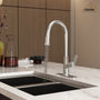 Single-Handle Pull-Out Sprayer Kitchen Faucet Deckplate Included in Brushed Nickel/Matte Black/Matte White/Brushed Gold