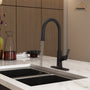 Single-Handle Pull-Out Sprayer Kitchen Faucet Deckplate Included in Brushed Nickel/Matte Black/Matte White/Brushed Gold