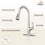 CASAINC Single-Handle Pull-Out Kitchen Faucet in Brushed Nickel/Matte Black/Matte White/Brushed Gold